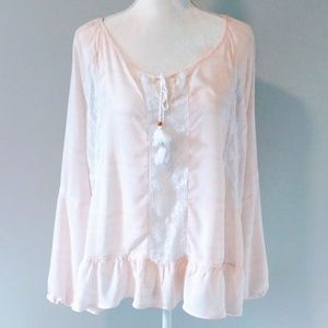 Cato Peasant Top In A Blush Pink